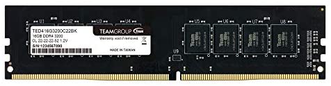 TEAMGROUP Elite DDR4 16GB Single (1 x 16GB) 3200MHz (PC4-25600) CL22 Unbuffered Non-ECC 1.2V UDIMM 288 Pin PC Computer Desktop Memory Module Ram Upgrade – TED416G3200C2201