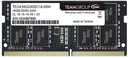 TEAMGROUP Elite DDR4 16GB Single 2400MHz (PC4-19200) CL16 Unbuffered Non-ECC 1.2V SODIMM 260-Pin Laptop Notebook PC Computer Memory Module Ram Upgrade – TED416G2400C16-S01 – (1x16GB) Single