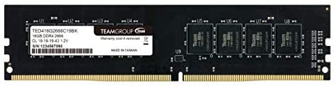TEAMGROUP Elite DDR4 16GB Single 2666MHz (PC4-21300) CL19 Unbuffered Non-ECC 1.2V UDIMM 288 Pin PC Computer Desktop Memory Module Ram Upgrade – TED416G2666C1901 – (1x16GB) Single