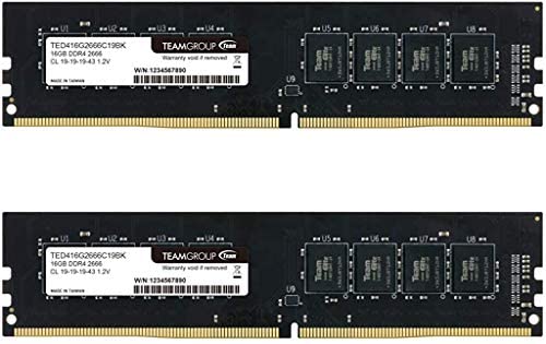 TEAMGROUP Elite DDR4 64GB Kit (2 x 32GB) 3200MHz (PC4-25600) CL22 Unbuffered Non-ECC 1.2V UDIMM 288 Pin PC Computer Desktop Memory Module Ram Upgrade – TED464G3200C22DC01