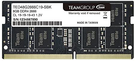 TEAMGROUP Elite DDR4 8GB Single 2666MHz PC4-21300 CL19 Unbuffered Non-ECC 1.2V SODIMM 260-Pin Laptop Notebook PC Computer Memory Module Ram Upgrade – TED48G2666C19-S01