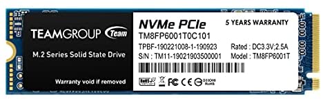 TEAMGROUP MP33 1TB SLC Cache 3D NAND TLC NVMe 1.3 PCIe Gen3x4 M.2 2280 Internal Solid State Drive SSD (Read/Write Speed up to 1,800/1,500 MB/s) Compatible with Laptop & PC Desktop TM8FP6001T0C101