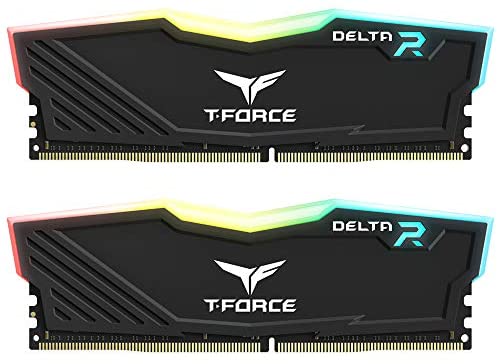 TEAMGROUP T-Force Delta RGB DDR4 16GB (2x8GB) 3200MHz (PC4-25600) CL16 Desktop Memory Module ram TF3D416G3200HC16CDC01 – Black
