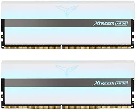 TEAMGROUP T-Force Xtreem ARGB 3200MHz CL16 32GB (2x16GB) PC4-25600 Dual Channel DDR4 DRAM Desktop Gaming Memory Ram (White) – TF13D432G3200HC16CDC01