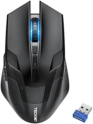 TECKNET Wireless Gaming Mouse with USB Nano Receiver, 2.4GHZ Up to 4800DPI, Wireless Computer Mice with 8 Buttons, Ergonomic Design (Not for Programmable) Professional PC Gaming Cordless Mouse Mice
