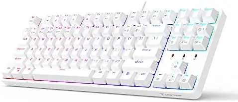 TKL Mechanical Keyboard with Hot-Swappable Brown Switch/RGB LED Backlit/USB C/Anti Ghosting/N-Key Rollover/Compact Layout 87 Key Wired Gaming Keyboard for Mac Windows