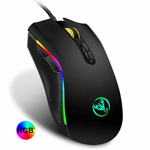 TKOOFN Gaming Mouse Wired,7200 DPI Adjustable,7 Programmable Buttons,6 Kinds of RGB Backlit Gaming Mouse,Lightweight Mouse for Laptop PC Gamer Computer Desktop