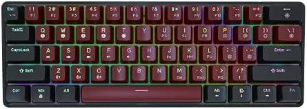TMKB GK61 60% Keyboard Hot Swap Mechanical Gaming Keyboard Dual-Mode RGB Blacklit Ultra-Compact Mini Compact 61-Key Keyboard with Full-Key Programmable (Gateron Optical Blue Switch,Black)