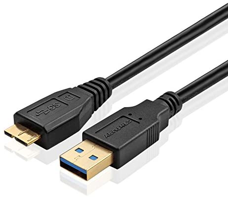 TNP USB 3.0 Cable – Micro-B to Type A (15 FT) Type A-Male to Micro B Male Adapter Converter Extension Gold Plated SuperSpeed USB Connector Port Plug Wire Cord – Black
