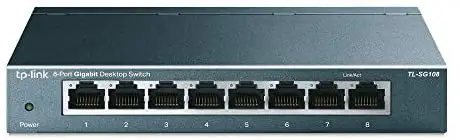 TP-Link TL-SG108 | 8 Port Gigabit Unmanaged Ethernet Network Switch, Ethernet Splitter | Plug & Play | Fanless Metal Design | Shielded Ports | Traffic Optimization | Limited Lifetime Protection