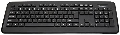 Targus Full-Size Wireless Keyboard for PC or Mac with USB Dongle, Black (AKB214TT)