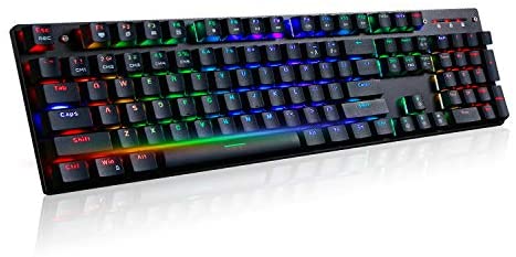 Teamwolf Mechanical Gaming Keyboard RGB 104 Full Keys Blue Switches Professional Anti-Ghost Programmable for PC Gamer and Laptop