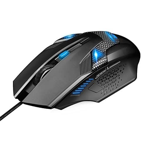 TeckNet Wired Gaming Mouse, Ergonomic Optical USB Gaming Mice for Laptop PC Computer Gamer, Adjustable DPI Levels, 6 Buttons