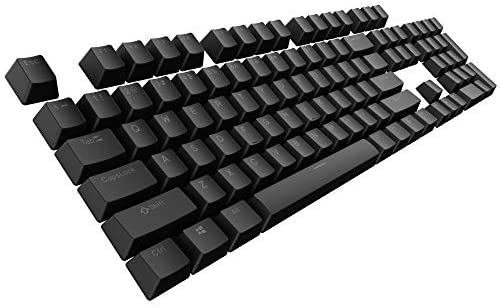 Tecware PBT Keycaps, Double-Shot PBT Keycap Set, for Mechanical Keyboards, Full 111 Keys Set, OEM Profile, English (US, ANSI) (Black)