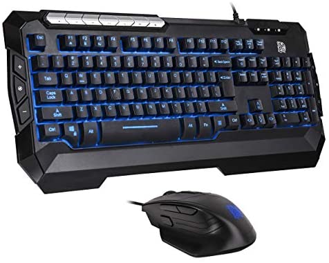 Thermaltake Tt eSPORTS Commander Combo V2, Gaming Keyboard and Gaming Mouse with 2500 DPI, 3 Color Back Lights and Lighting Effect, cm-CMC-WLXXMB-US
