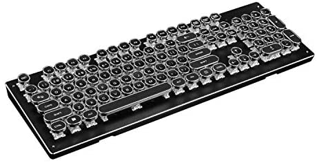 Tiamu Retro Mechanical Gaming Keyboard, 14 RGB Backlit, Blue Switch -Tactile & Clicky, Typewriter Style, 104 Keys