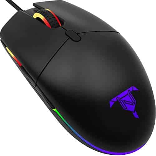 Tilted Nation MOBA Mouse, Ultra Light Wired Gaming Mouse with Optical Sensor [Up to 10,000 DPI], Extra Long Life Micro Switches – Software Program Profiles for Windows PC Desktop Computers Laptops