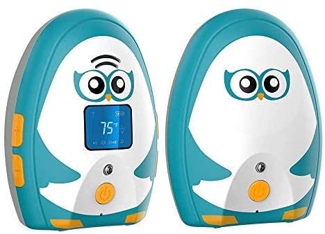 TimeFlys Audio Baby Monitor Mustang OL, Two-Way Talk, Long Range up to 1000 ft, Rechargeable Battery, Temperature Monitoring and Warning, Lullabies, Vibration, LCD Display, Night Light
