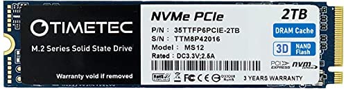 Timetec 2TB with DRAM Cache SSD NVMe PCIe Gen3x4 8Gb/s M.2 2280 3D NAND TLC 1800TBW High Performance Read/Write Speed Up to 3,400/3,000 MB/s Internal Solid State Drive for PC Laptop and Desktop