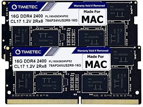 Timetec 32GB KIT(2x16GB) Compatible for Apple 2017 iMac (27-inch w/Retina 5K, 21.5-inch w/Retina 4K / Non-Retina 4K) DDR4 2400MHz PC4-19200 SODIMM MAC RAM Upgrade for iMac 18,1 / iMac 18,2 / iMac 18,3
