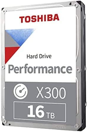 Toshiba X300 16TB Performance & Gaming 3.5-Inch Internal Hard Drive – CMR SATA 6 GB/s 7200 RPM 512 MB Cache – HDWR31GXZSTA