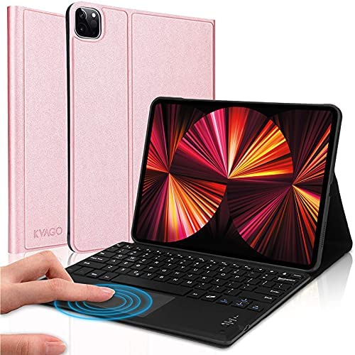 Touchpad iPad Air 4th Generation Case with Keyboard 2020 – Auto Sleep Wake Case – Wireless Bluetooth Keyboard Case for iPad Air 4/ iPad Pro 11 2018/2020(1st / 2nd Gen), Rose Gold