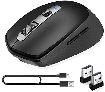 Tripsky Office Wireless Mouse, 2.4G Multi-Computer Multi-Screen Control, Copy Files, Picture, Text and Contents Between Laptops, Cross Computer Control mice with Nano Receiver,Rechargeable