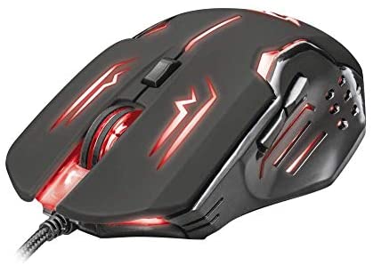 Trust Gaming GXT 108 Rava Gaming Mouse for PC and Laptop, Illuminated, 600-2000 DPI, 6 Buttons – Black