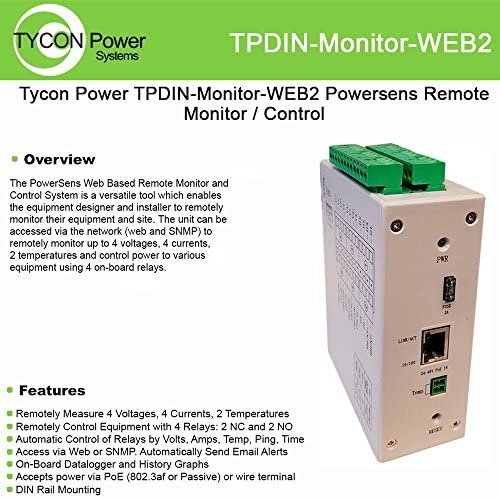 Tycon Power Systems – TPDIN-Monitor-WEB2 – PowerSens Web Remote Monitor Control