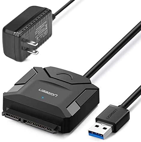 UGREEN SATA to USB 3.0 Adapter Cable for 3.5 2.5 Inch SSD HDD SATA III Hard Drive Disk Converter Support UASP Compatible with Samsung Seagate WD Hitachi Toshiba with 12V Power Adapter