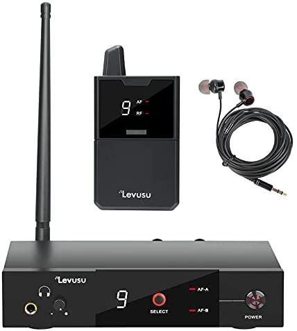 UHF Wireless in-Ear Monitor System with Earphone,180Ft, Rack Mount, Professional IEM Stereo System Transmitter and Beltpack Receiver for Studio, Guitar, Band Rehearsal, Live Performance (1 Bodypack)