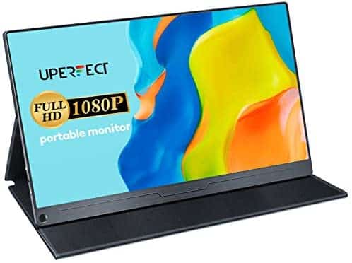 UPERFECT Portable Monitor 13.3” Computer Display [100% sRGB High Color Gamut] 1920×1080 USB C Monitor FHD Eye Care Gaming Screen IPS HDMI Type C OTG DP Dual Speakers VESA, Included Smart Cover Stand