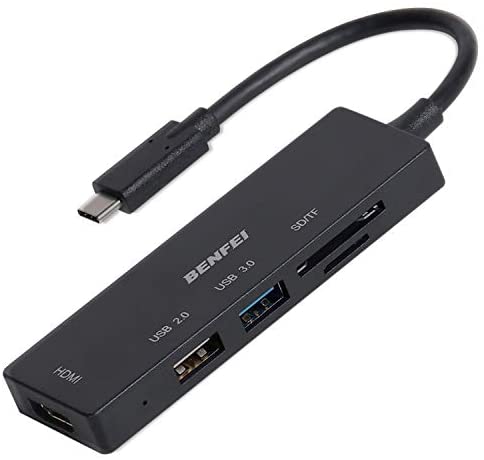 USB C to HDMI, Benfei USB Type-C Hub, 2 Port USB-C to USB, USB C to SD/TF Card Compatible for MacBook Pro 2019/2018/2017, Samsung Galaxy S9/S8, Surface Book 2, Dell XPS 13/15, Pixelbook and More