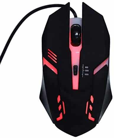 USB Gaming Mouse,Ergonomic Gaming Mice LED E-Sport Mouse with 800-1200-1600DPI 3 Buttons for Computer Laptop