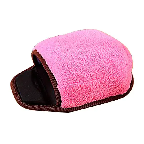 USB Heated Mouse Pad – Plush Hand Warmer with Wrist Rest Cute Winter Warm Mat Comfortable Heating Mousepad for Office Home Computer Laptop Work Gaming Detachable Warmers Gloves Cool Desk Accessories
