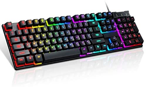 USB Wired Gaming Keyboard for PC Laptop 104 Keys Backlit Mechanical Gaming Keyboard Floating keycap