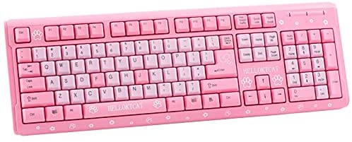 USB Wired Pink Office Computer Girl Cute Keyboard Ergonomic Silent Computer Gaming Keyboard