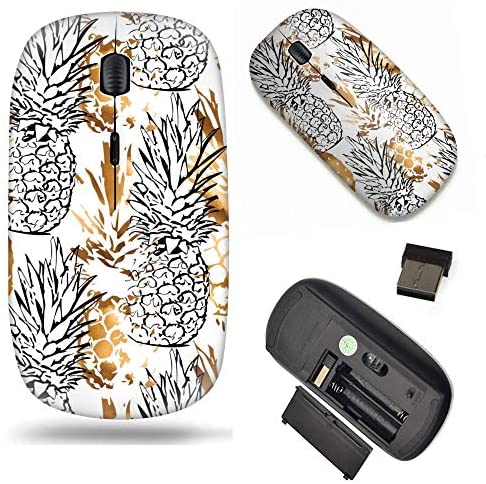 Unique Pattern Optical Mice Mobile Wireless Mouse 2.4G Portable for Notebook, PC, Laptop, Computer – Golden Pineapple