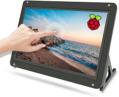 Upgraded! 7inch IPS Touchscreen Monitor with Case, TeNizo 1024×600 HD Screen Capacitive Touch Display for Raspberry Pi 4/3/2, Plug-n-Play for Windows Mac, Brightness Adjustable, Drive Free