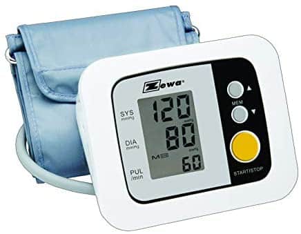 Upper arm Blood Pressure Monitor Kit: 60 Reading Memory; Includes BP Monitor,Medium/Large Cuff (9in – 14.6in),Batteries,Storage Bag,Instructions,& Information