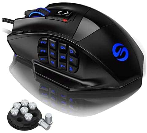 UtechSmart Venus Gaming Mouse RGB Wired, 16400 DPI High Precision Laser Programmable MMO Computer Gaming Mice [IGN’s Recommendation]