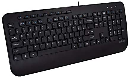 V7 KU300US Pro USB Multimedia Keyboard US Full Size/Palm Rest English QWERTY
