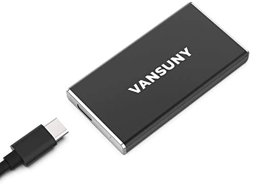 VANSUNY 1TB External SSD, USB 3.1 540MB/s High-Speed Read Write Portable SSD External Hard Drive USB C Mobile Solid State Drive (1TB, Black)