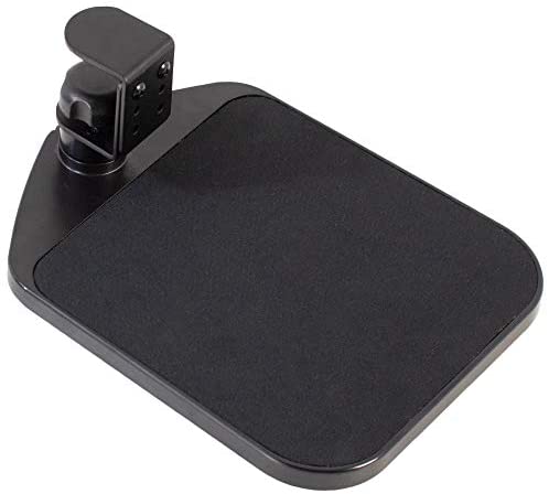 VIVO Desk Clamp Adjustable Computer Mouse Pad and Device Holder Extended Rotating Platform Tray, Fits up to 2 inch Desktops, Black, MOUNT-MS01A