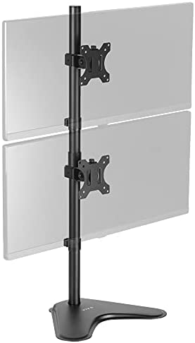 VIVO Dual Monitor Desk Stand Free-standing LCD mount, Holds in Vertical Position 2 Screens up to 30″ (STAND-V002L)