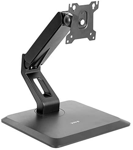 VIVO Premium VESA Single 17 to 32 inch Computer Monitor & Touch Screen Desk Stand with Rotating Base, Freestanding Pneumatic Height Adjustable Arm Mount STAND-V001R