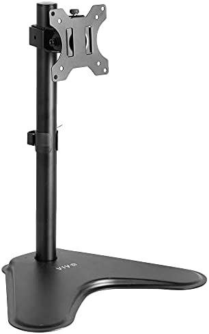 VIVO Single Monitor Stand – Freestanding VESA Steel Mount Base Riser fits 13 to 32 inch Screens, Adjustable Height, Tilt, Swivel, Rotation STAND-V001H