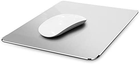 Vaydeer Metal Aluminum Mouse Pad Hard Silver Clear Modern Ultra Thin Double Side Design Mouse Mat Waterproof Fast and Accurate Control for Gaming and Office Magic, Medium 9.45X7.87 Inch
