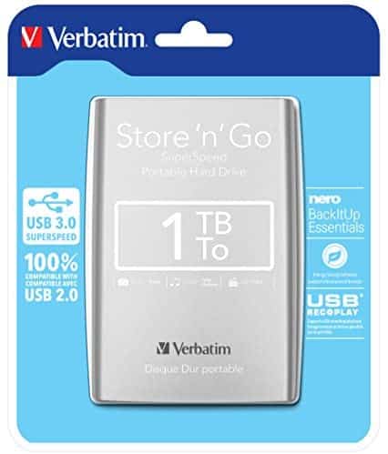 Verbatim 2.5 1TB USB 3 Silver Ext HDD