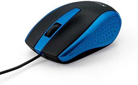 Verbatim Optical Mouse – Wired with USB Accessibility – Mac & PC Compatible – Blue, 1.4″ x 2.4″ x 3.9″